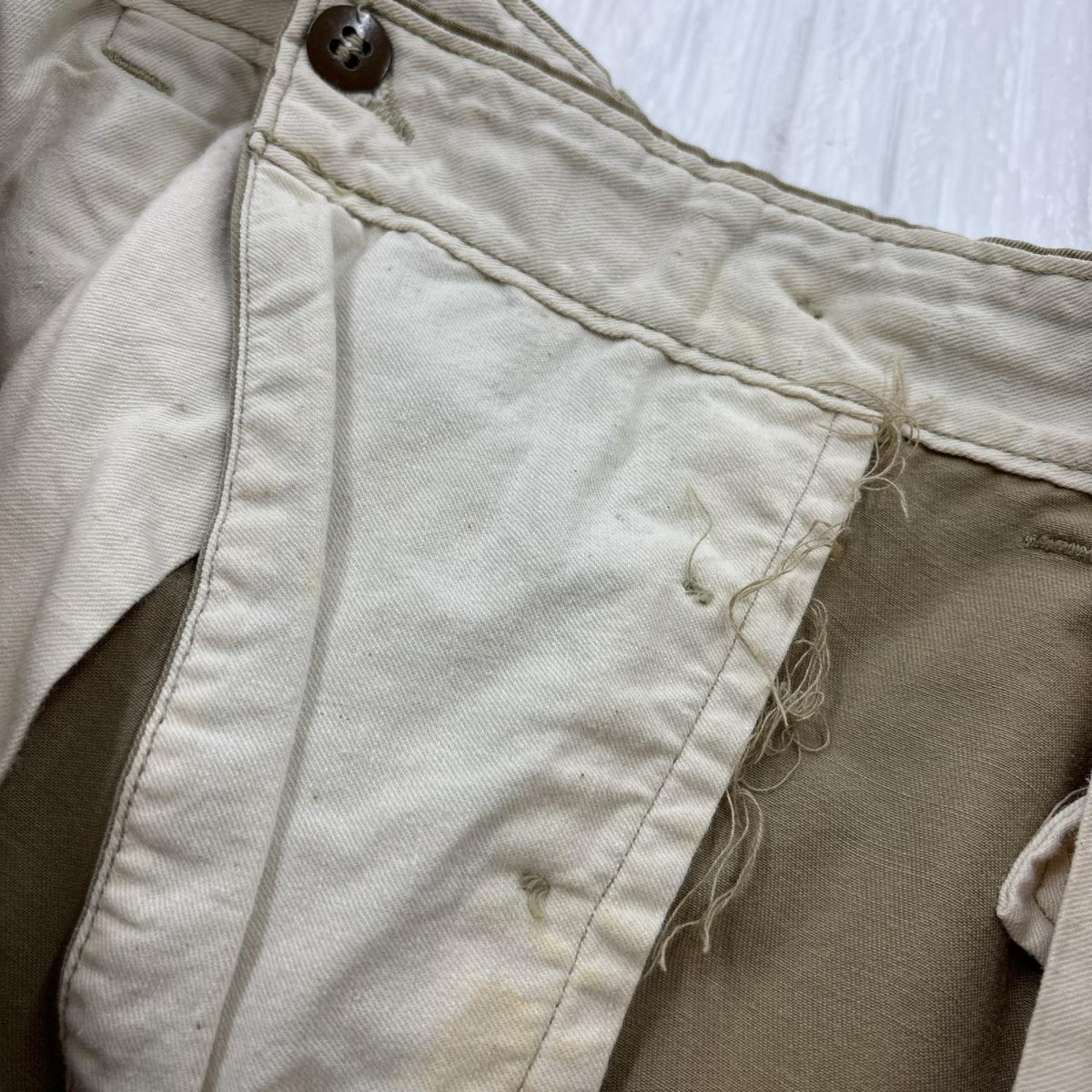 パンツ 40s U.S.ARMY M-43 チノパン W34 ガスフラップ付き ベージュ 34 ベージュ