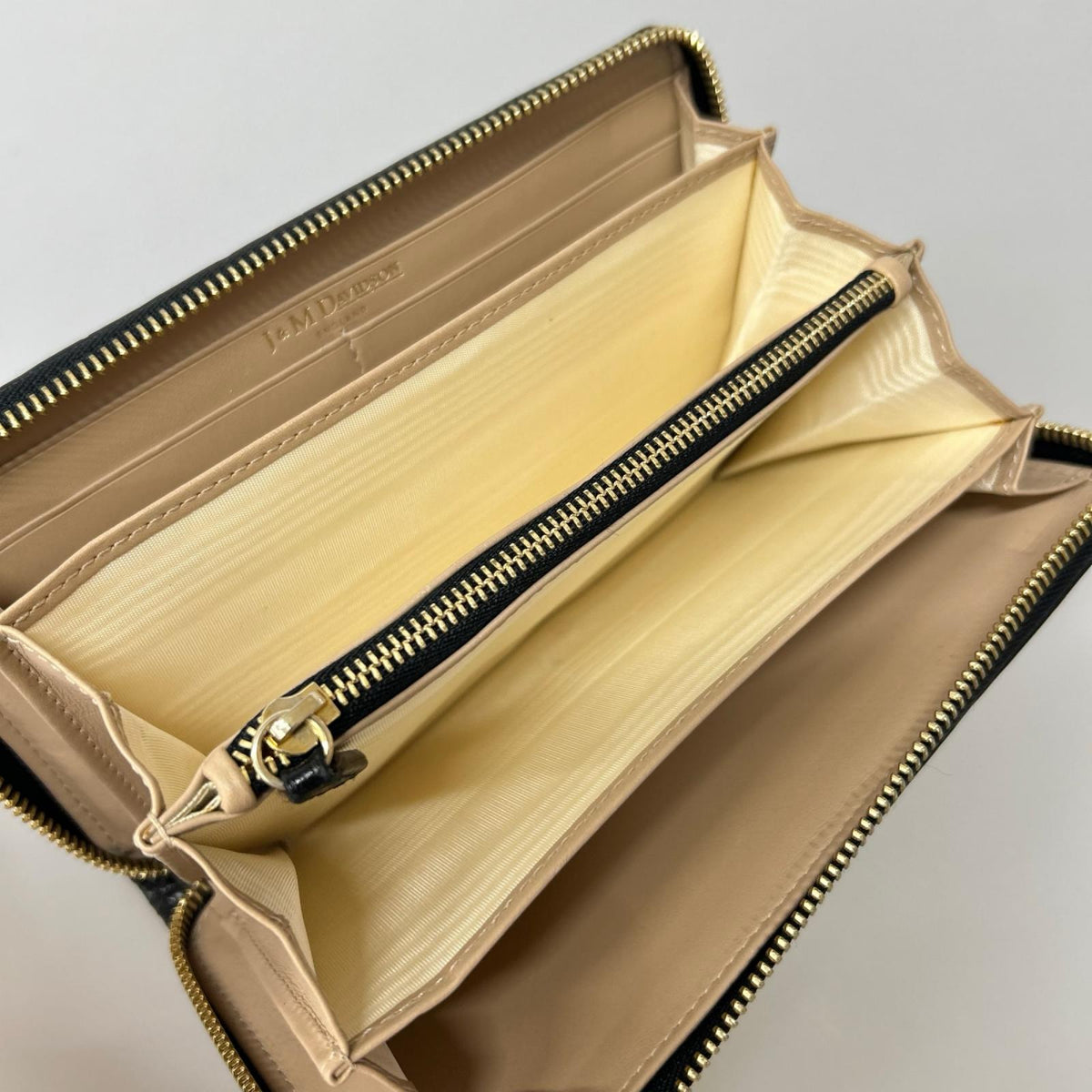 長財布 J&M Davidson クロコ型押し ラウンドジップロングウォレット 黒 ブラック