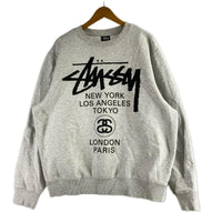 スウェット STUSSY WORLD TOUR スウェット グレー (L) L グレー