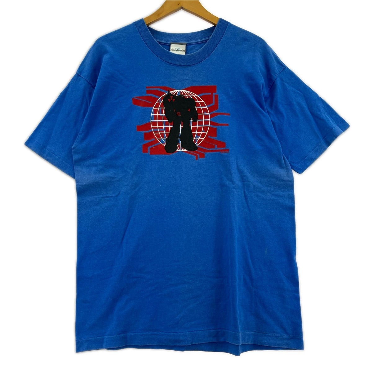 半袖Tシャツ 90s COSPA Cyber Graphics 悪 Tシャツ(L) L ブルー