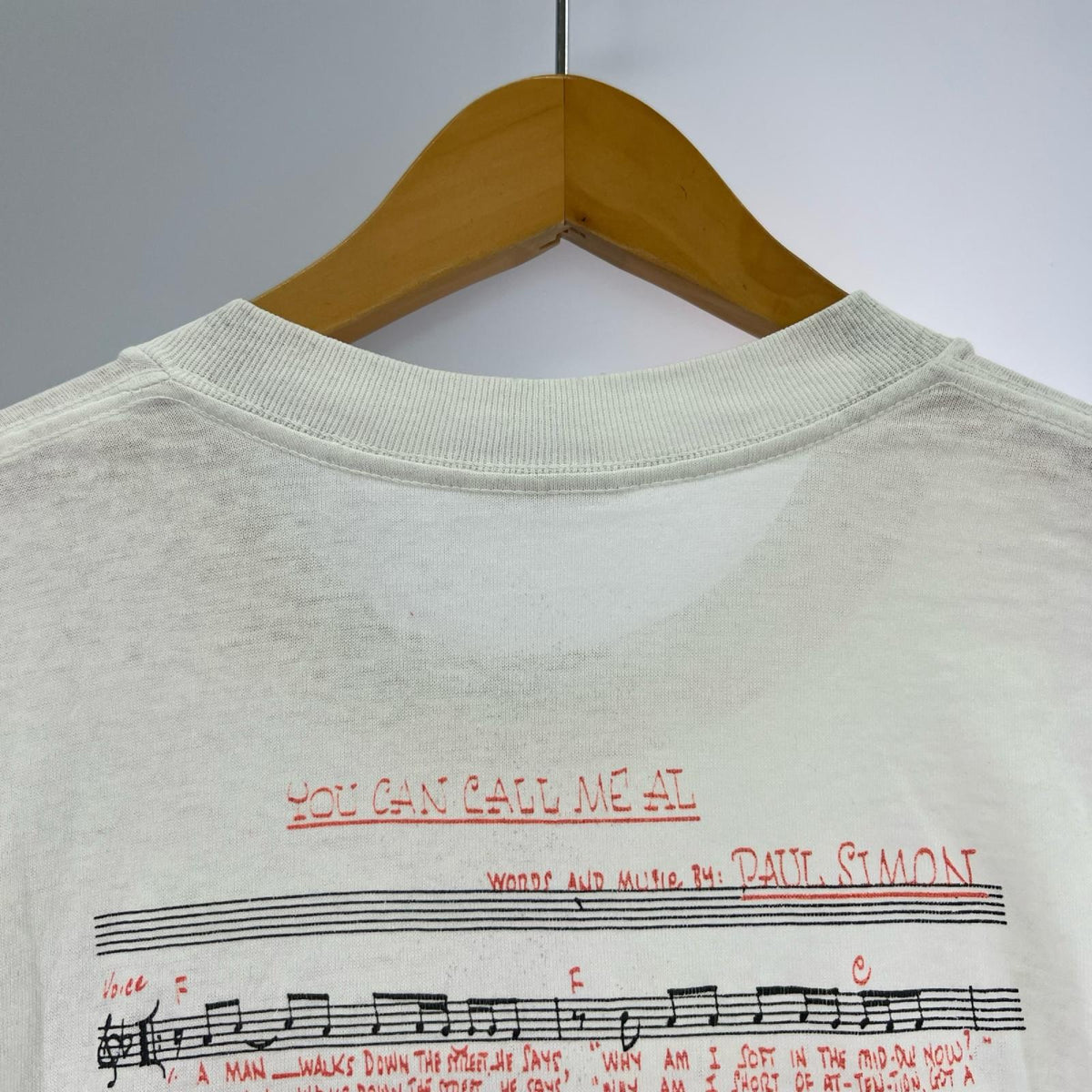 半袖Tシャツ 80s ポールサイモン GRACELAND Tour ミュージックT L ホワイト