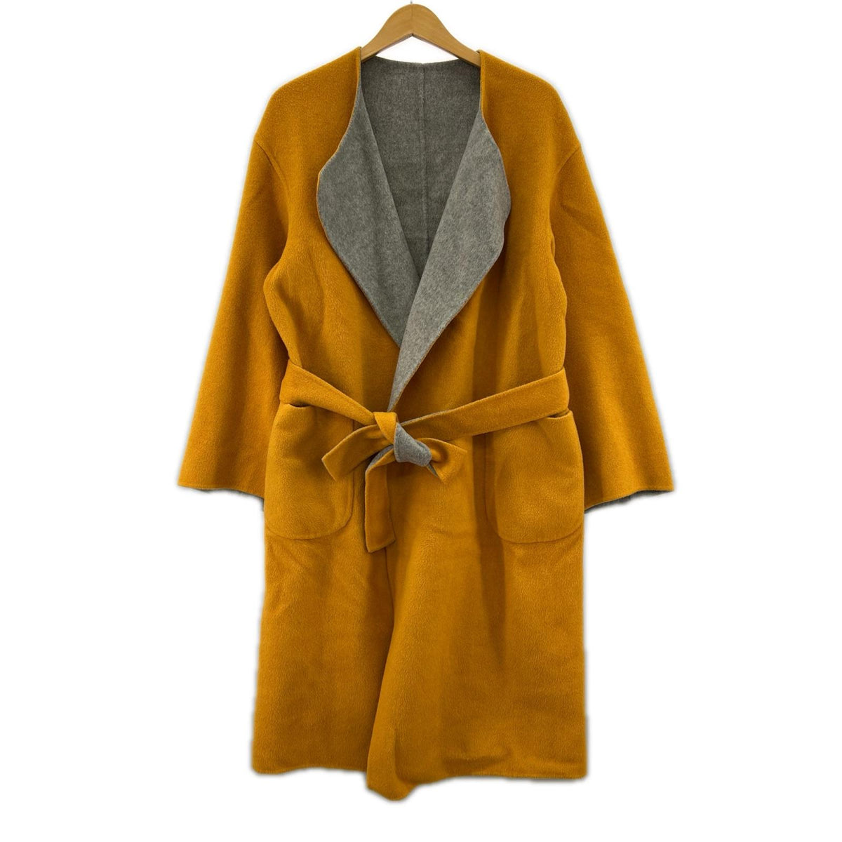 その他アウター REVER SEWING GOWN COAT グレー/マスタード