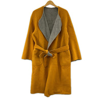 その他アウター REVER SEWING GOWN COAT グレー/マスタード
