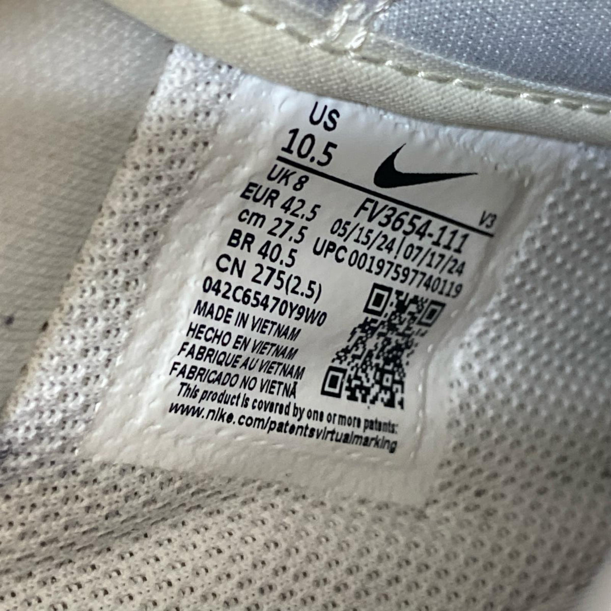 スニーカー Air Force 1 '07 LX/fv3654-111 27.5cm (US9 1/2 UK9 EU45) ホワイト