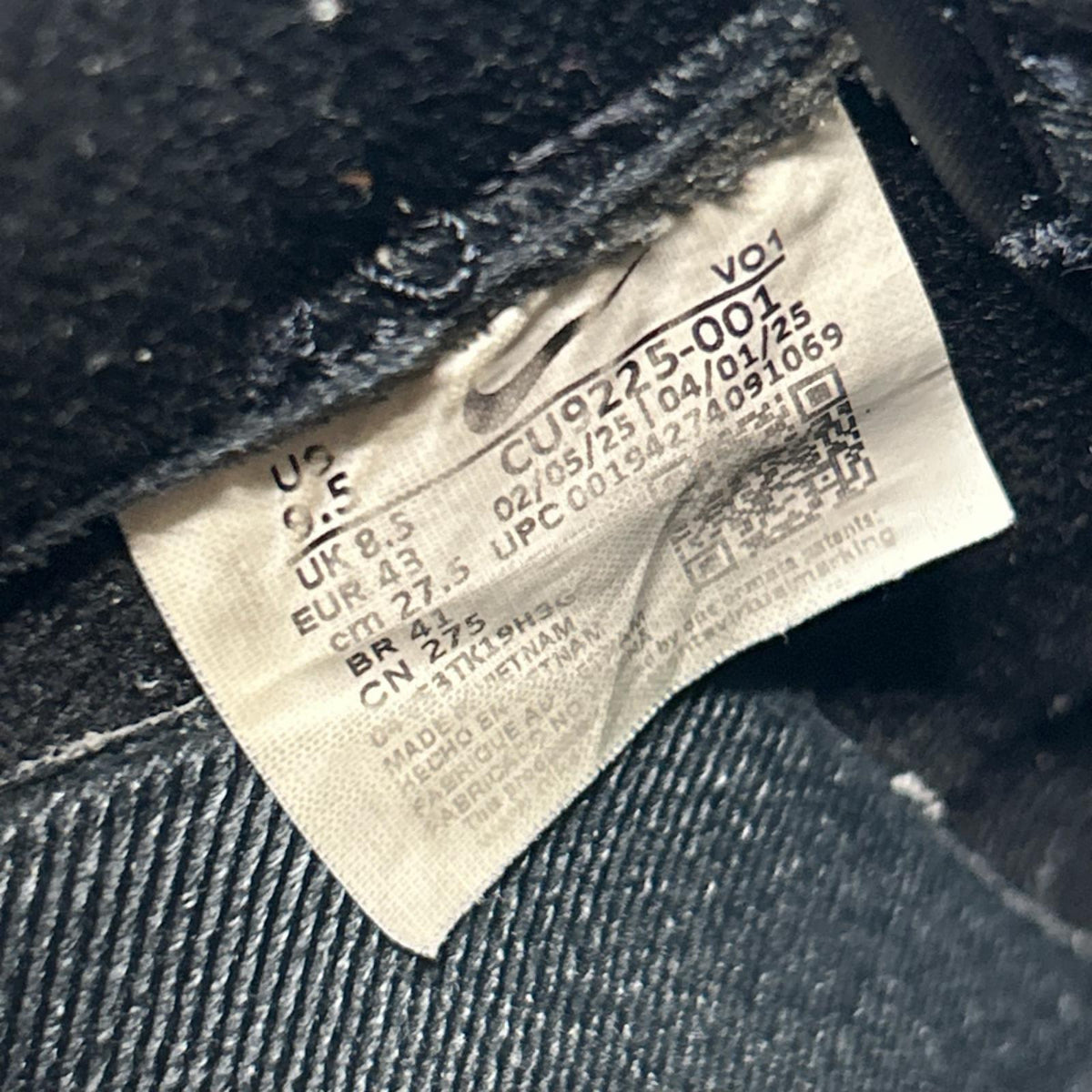 スニーカー CU9225-001 27.5cm (US9 1/2 UK9 EU45) ブラック