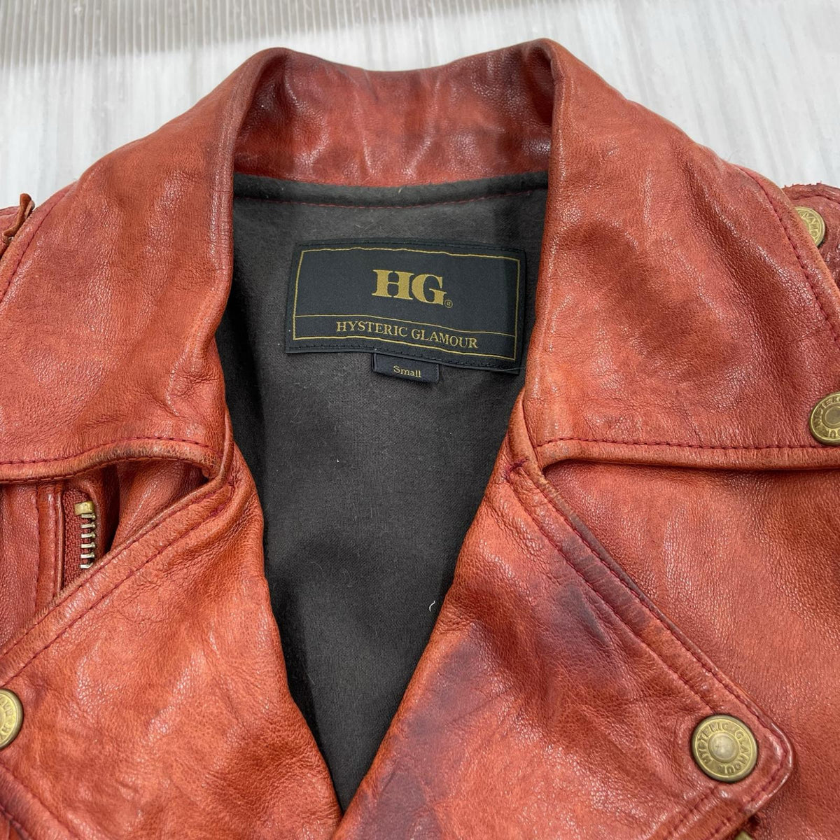 ジャケット HYSTERIC GLAMOUR sheep leather riders jacket S レッド