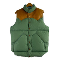 ダウンベスト Rocky Mountain FeatherBed レザーヨークダウンベスト 450-452-01 緑 (40) 40 グリーン