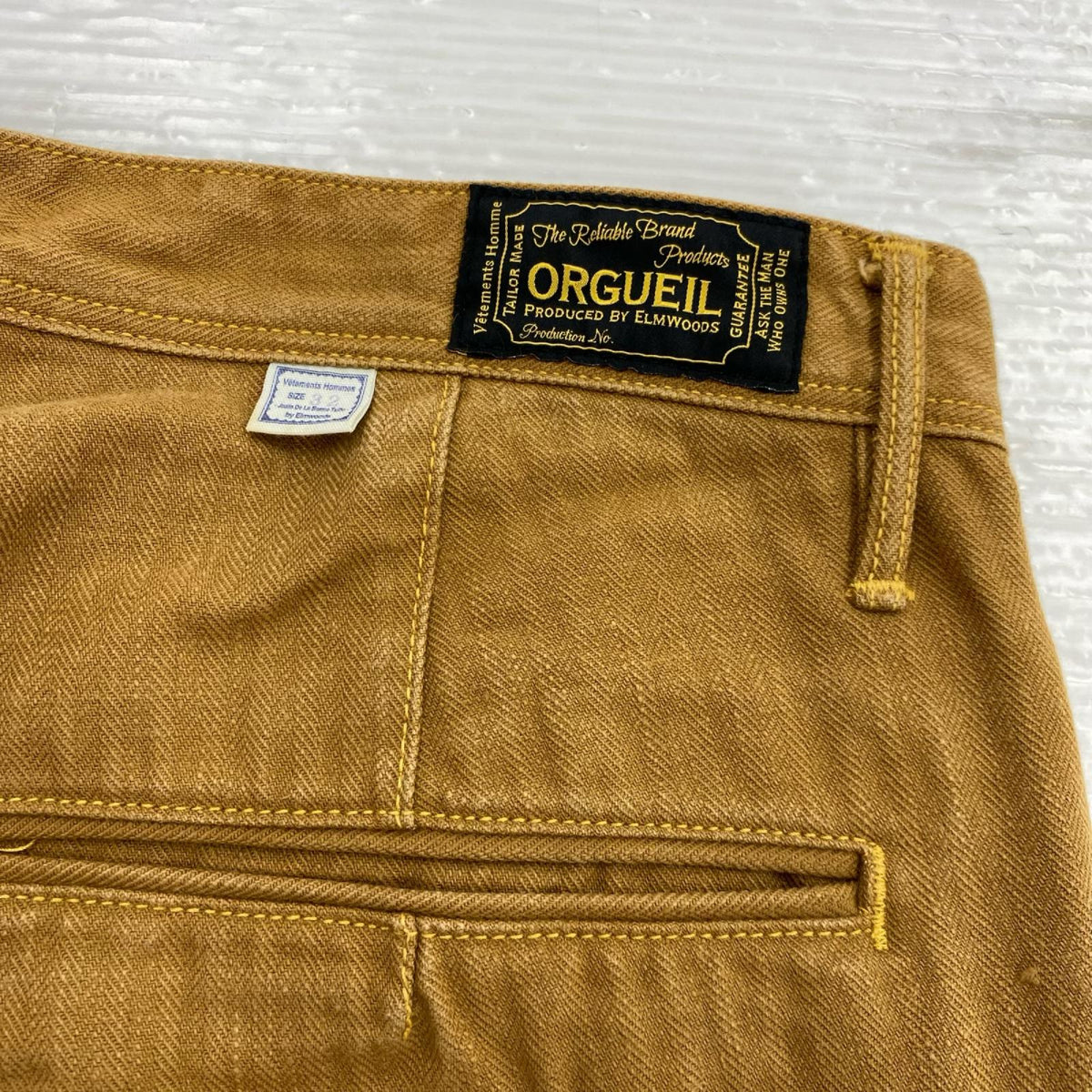 パンツ ORGUEIL Herringbone Trousers OR-1007 茶 (32) 32 ブラウン