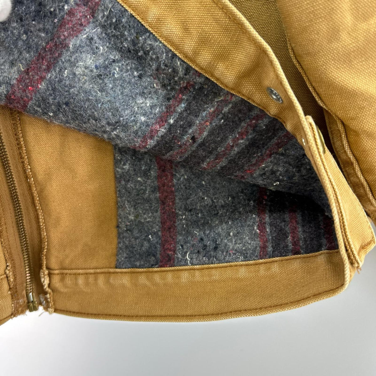 ジャケット 襟コーデュロイ 裏地ブランケット ダック ワークジャケット ベージュ M ブラウン