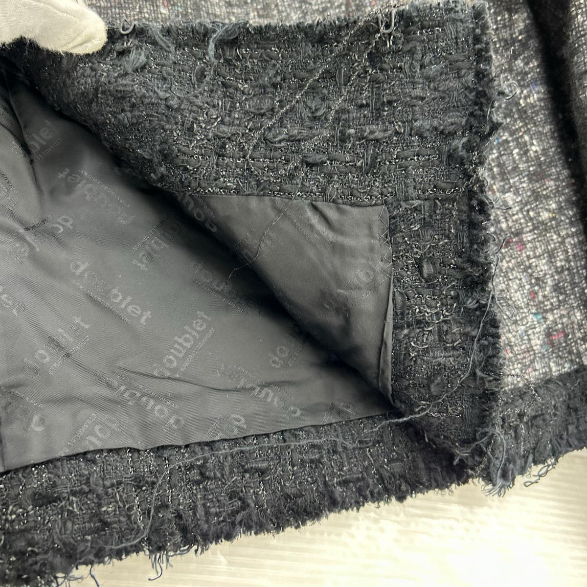 ジャケット doublet RECYCLED FELT TWEED-STYLE JACKET M ブラック