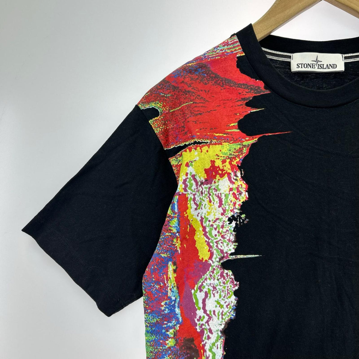 半袖Tシャツ デジタルグラフTシャツ S ブラック