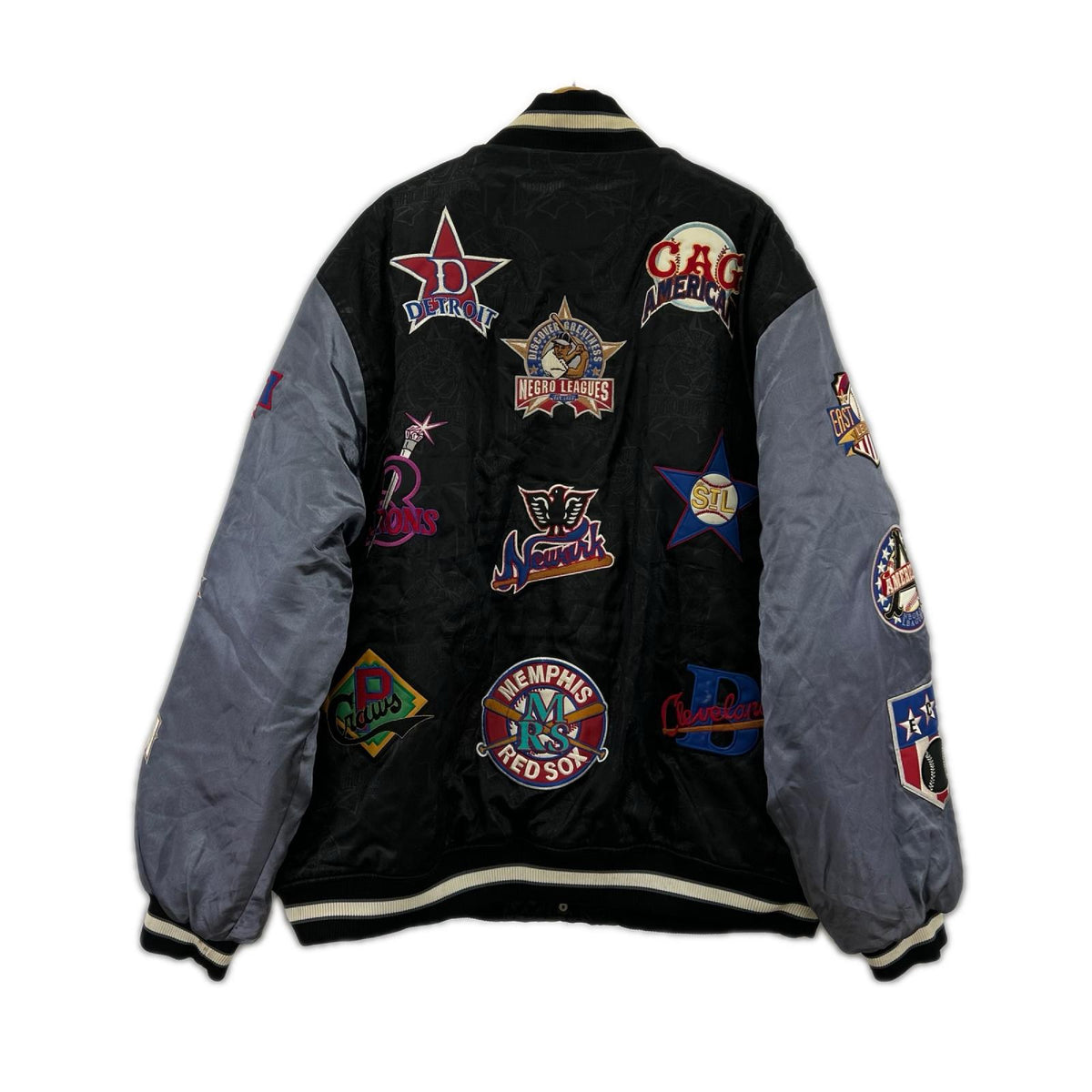 ジャケット negro league チームロゴワッペン 中綿 スタジャン 4XL