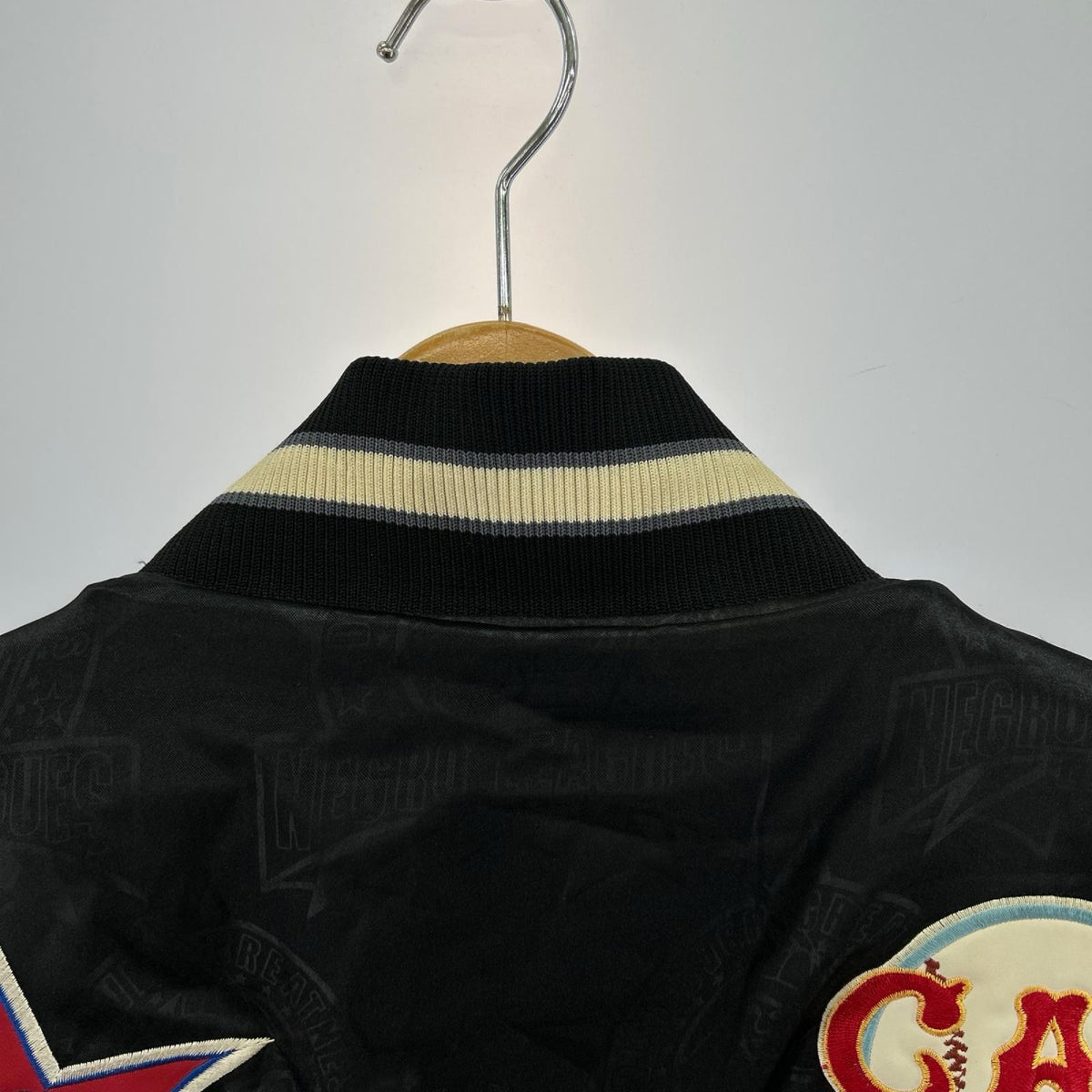 ジャケット negro league チームロゴワッペン 中綿 スタジャン 4XL