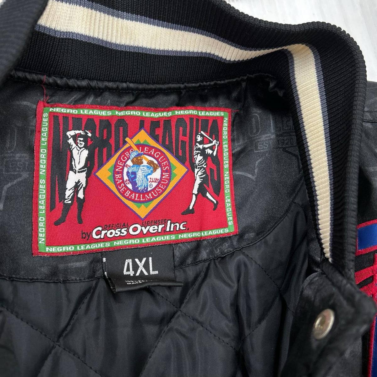 ジャケット negro league チームロゴワッペン 中綿 スタジャン 4XL