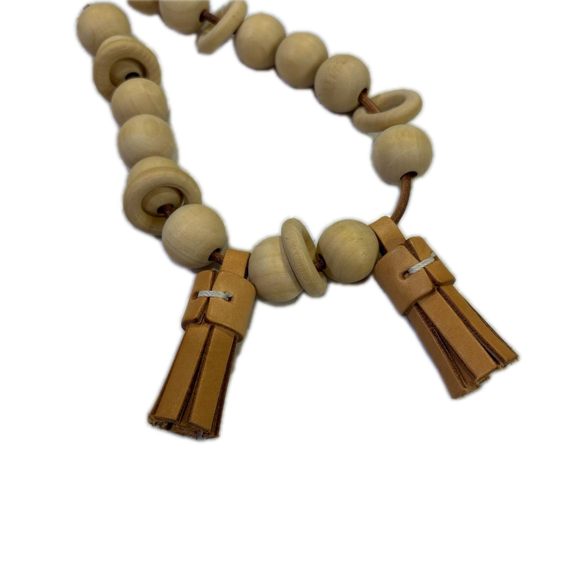 ネックレス Collier ウッドボールネックレス 茶 ブラウン