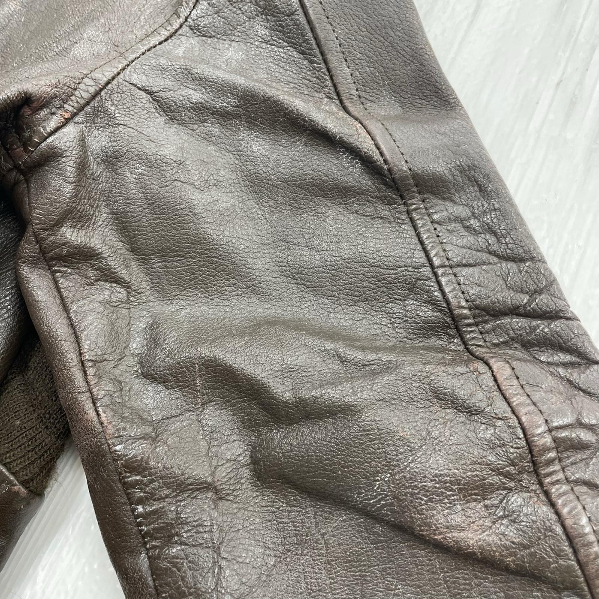 レザージャケット AVIREX A-2 馬革 kawasaki W650ワッペン付 size42 BRW ブラウン