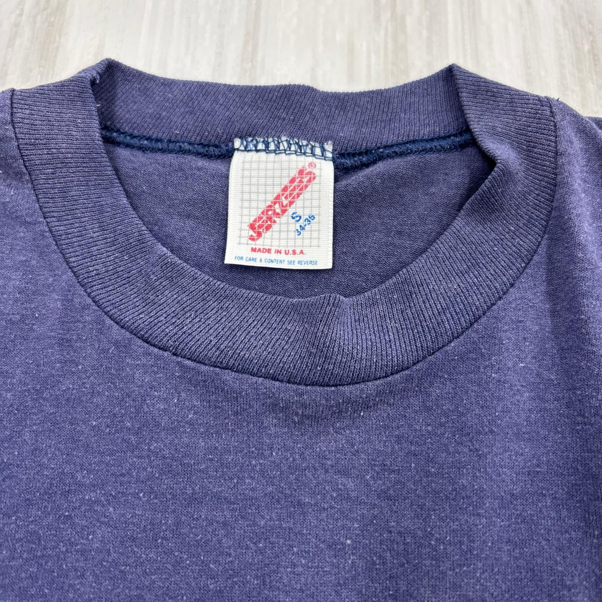 半袖Tシャツ 80s JERZEES まわしタグ シングルステッチ NVY S S ネイビー