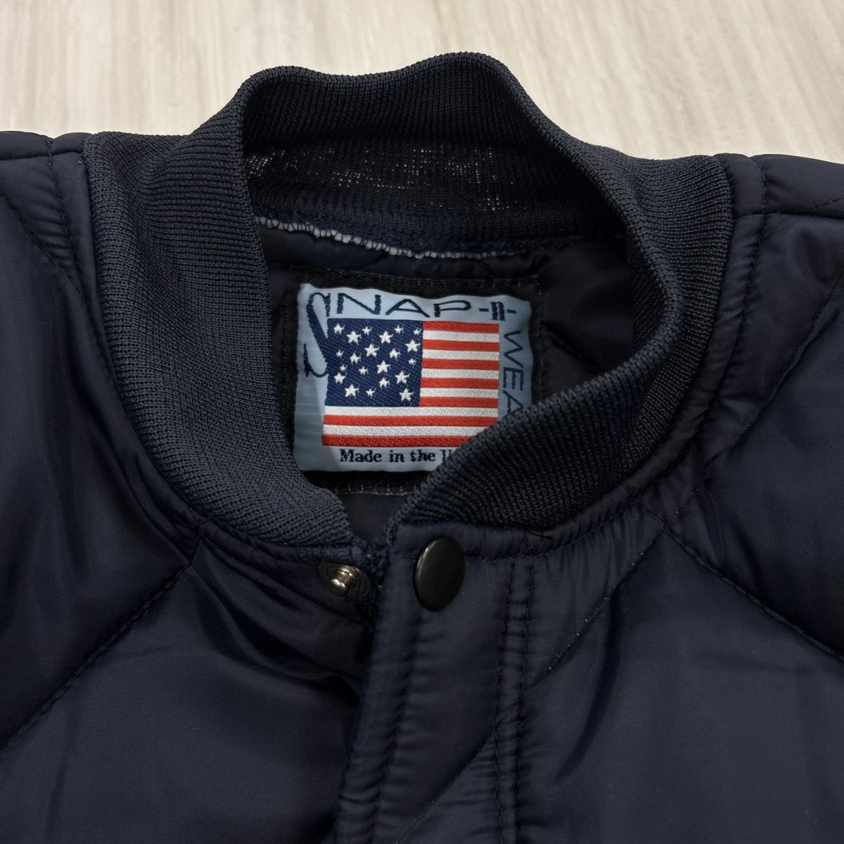 ブルゾン SNAP'N'WEAR キルティングブルゾン NVY USA製 S ネイビー