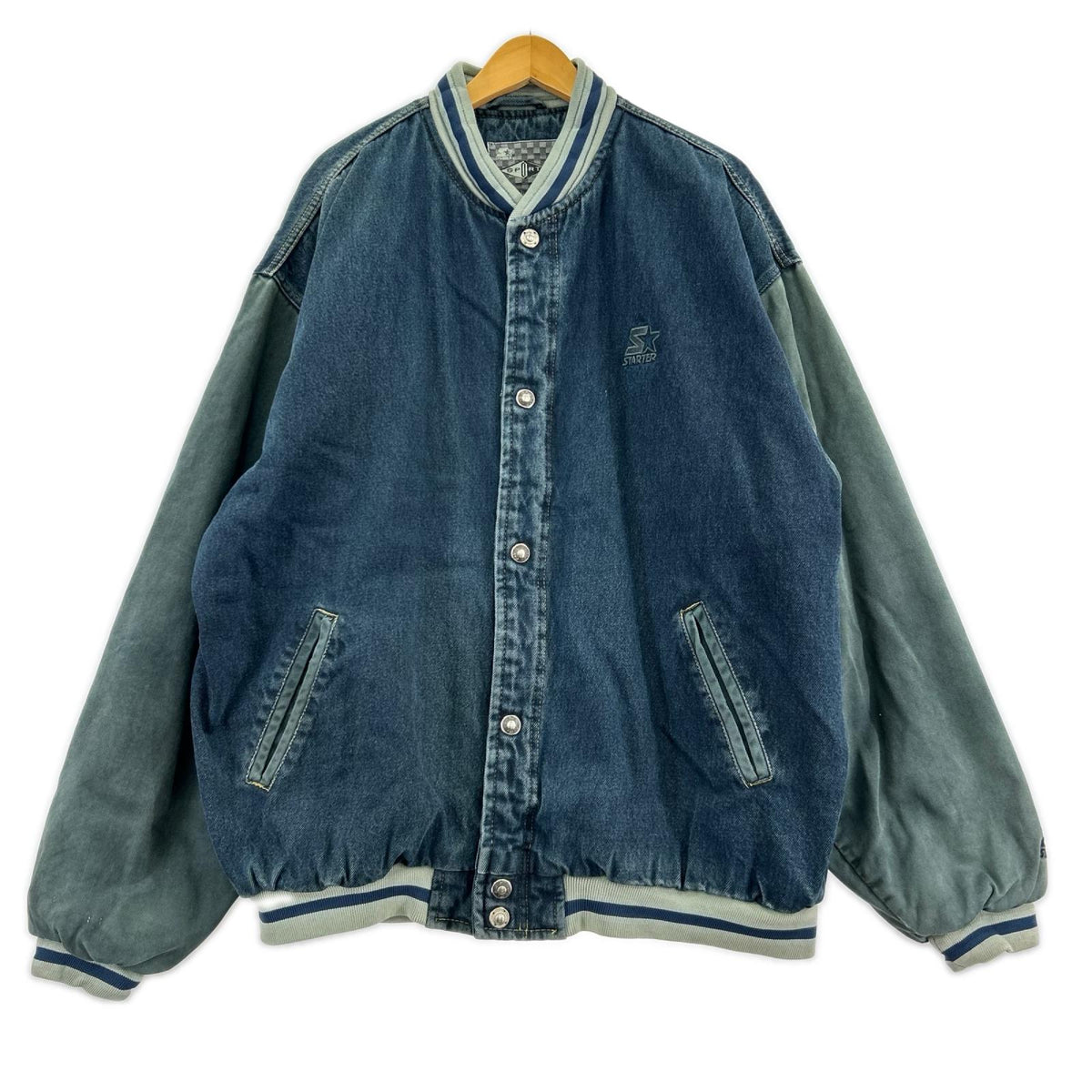 ジャケット デニム地 スタジャン XL ブルー
