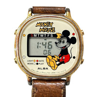 腕時計 80s SEIKO ALBA Y753-4030 MICKEY MOUSE ベージュ