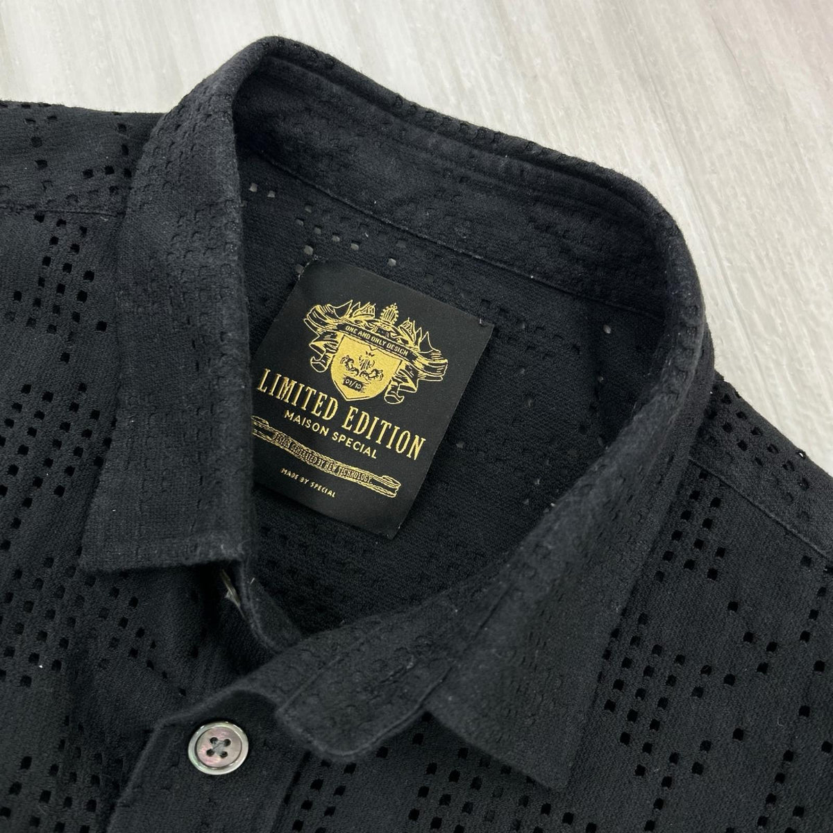 長袖シャツ MAISON SPECIAL LIMITED EDITION メッシュ オーバーサイズシャツ 2 黒 2 ブラック