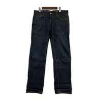 パンツ 2010 HOMME フェイクレザー切替 インディゴ M ネイビー