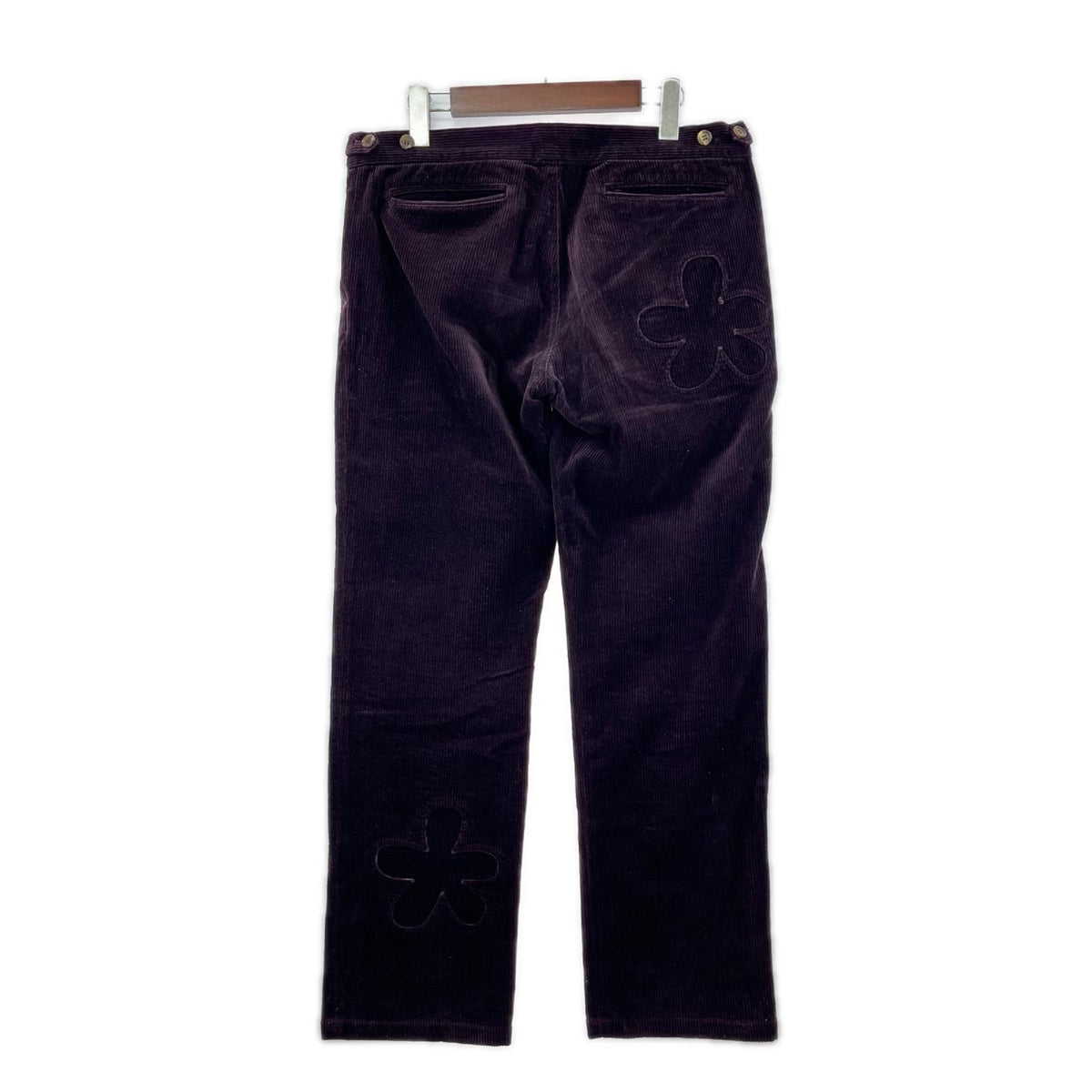 パンツ 01AW D.A.V.F期 花パッチ コーデュロイ L パープル