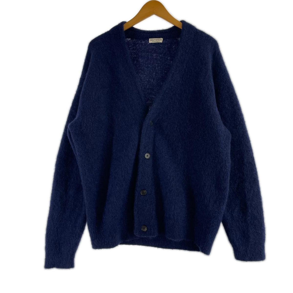 カーディガン BEAUTY&YOUTH UNITED ARROWS シャギーモヘヤ Vカーディガン S ネイビー S