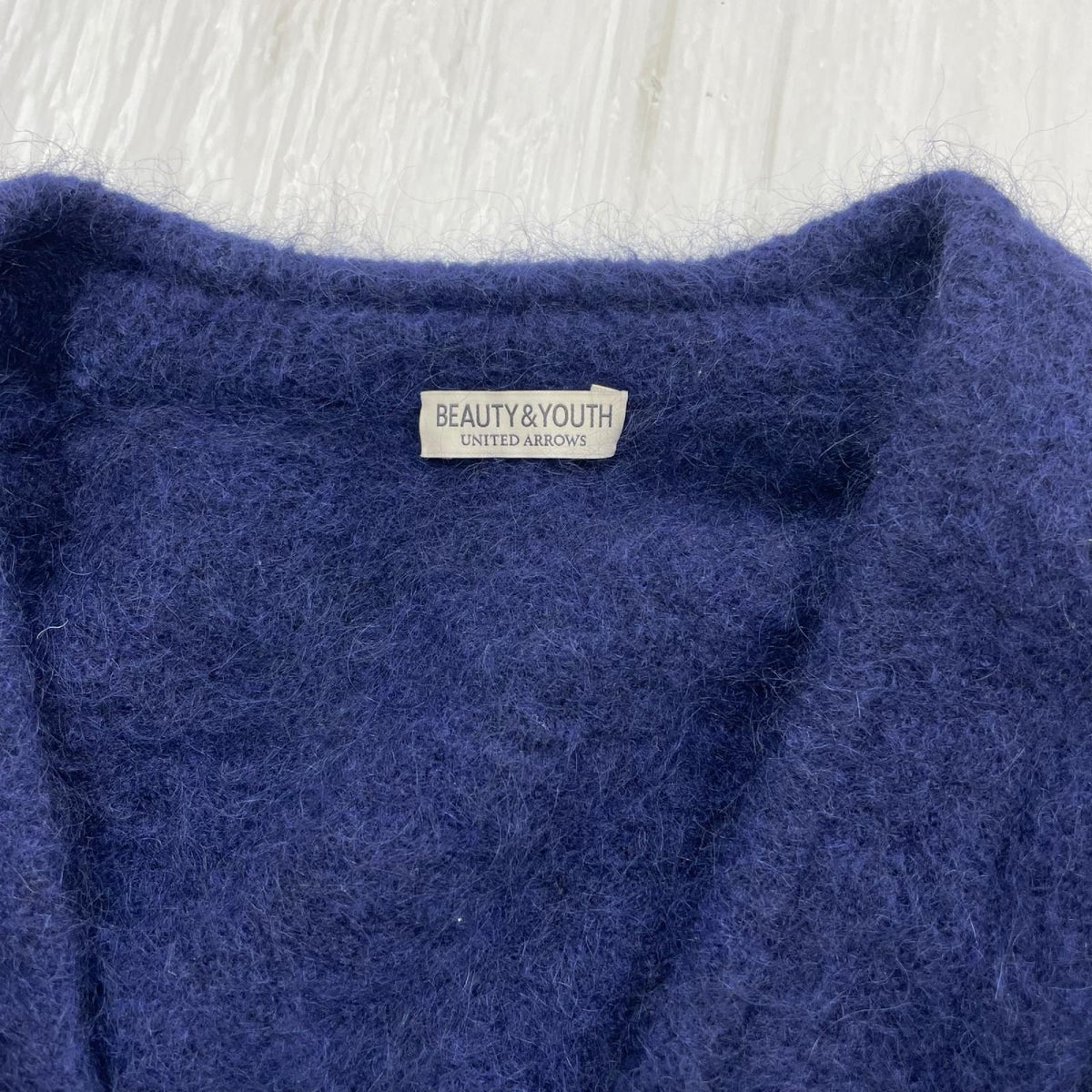 カーディガン BEAUTY&YOUTH UNITED ARROWS シャギーモヘヤ Vカーディガン S ネイビー S