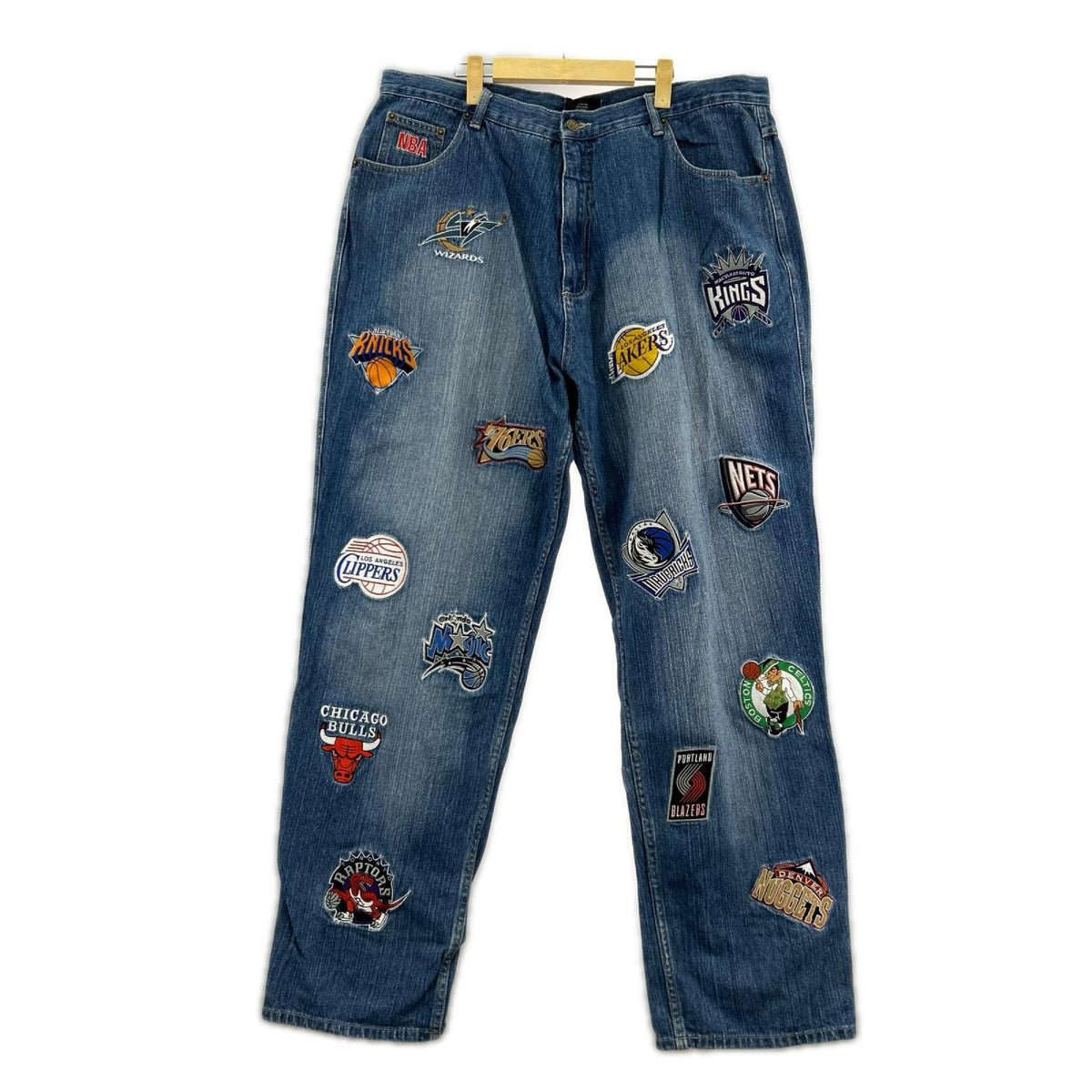 デニムパンツ UNK NBA LOGO オーバーデニム 38 38 ブルー