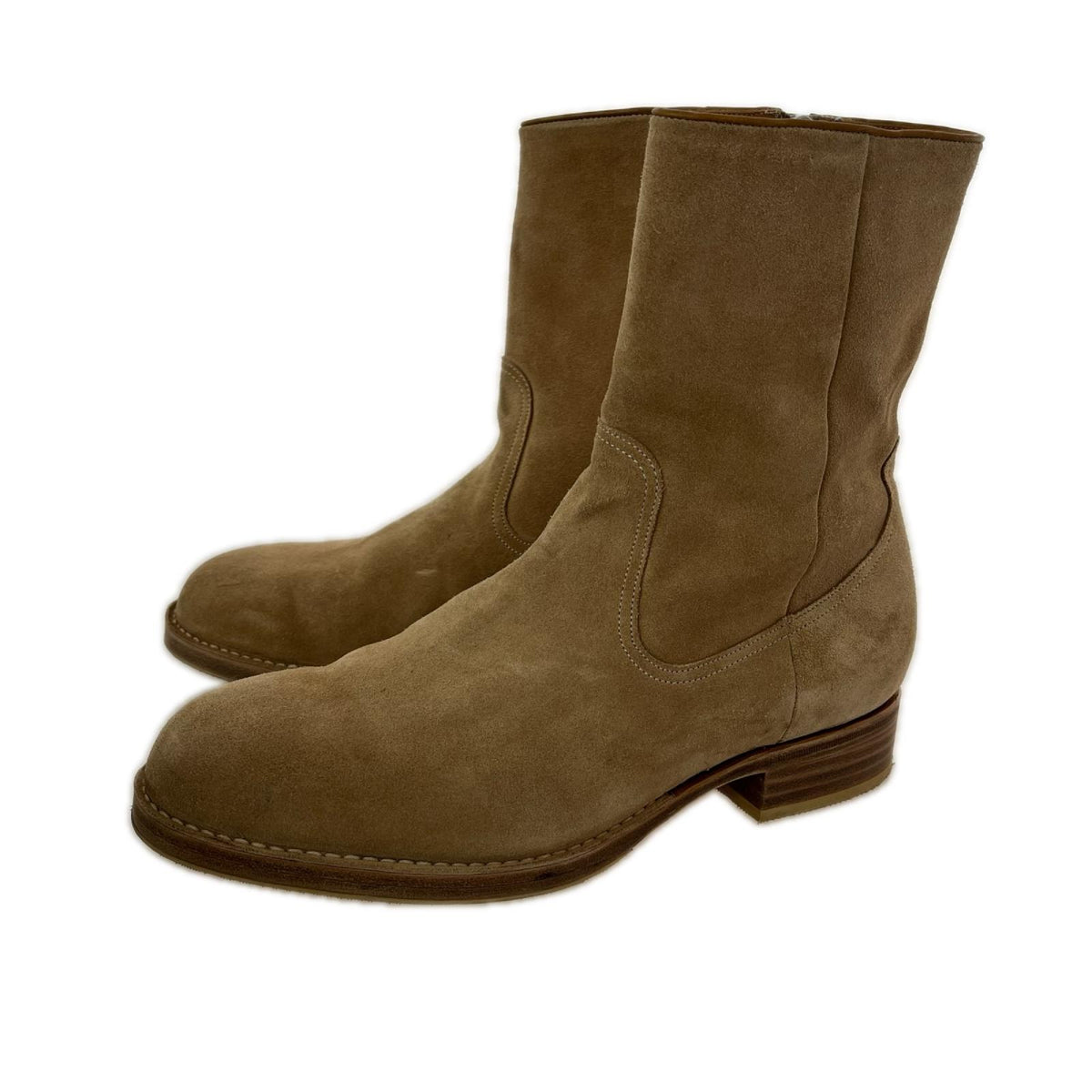 ブーツ RANCHER ZIP UP BOOTS COW LEATHER ブラウン