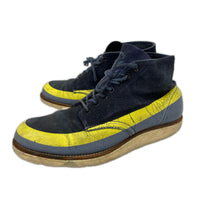 ブーツ UNDERCOVER 97AW leaf期 ペイントブーツ ネイビー×イエロー×グレー