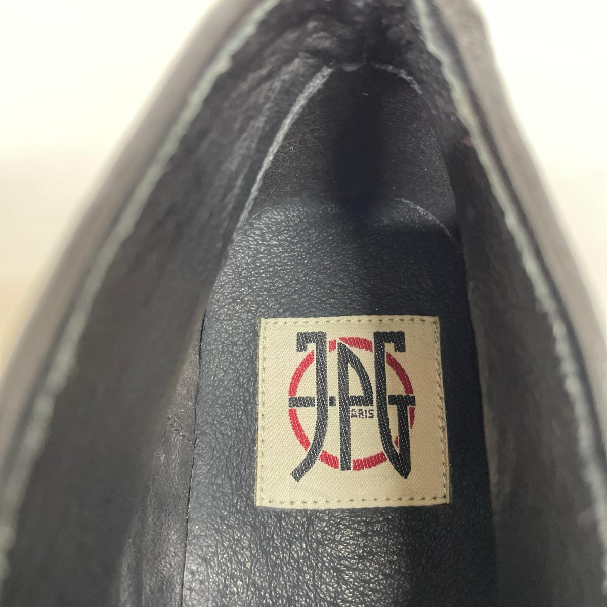 ブーツ JEAN-PAUL GAULTIER パンチグレザースクエアトゥブーツ 黒 24.5cm (US6 1/2 UK6 EU39) ブラック