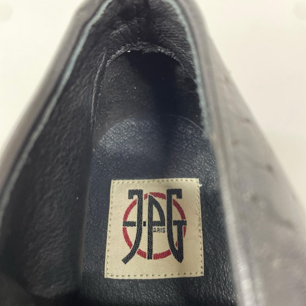 ブーツ JEAN-PAUL GAULTIER パンチグレザースクエアトゥブーツ 黒 24.5cm (US6 1/2 UK6 EU39) ブラック