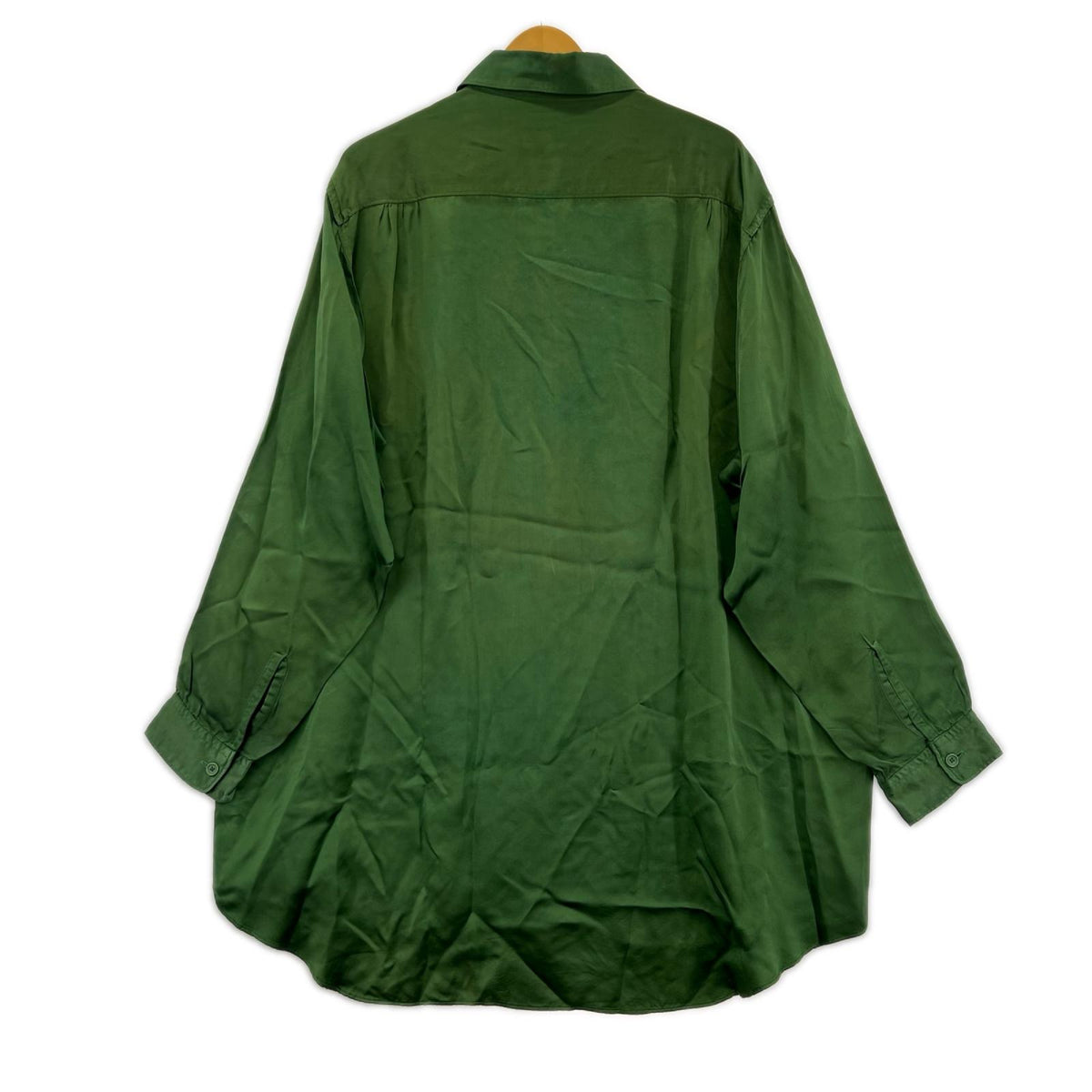長袖シャツ 90~00s Y’s for men 金タグ キュプラシャツ 緑 グリーン