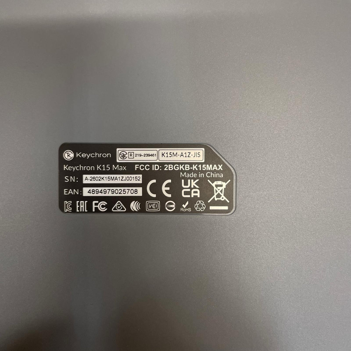 K15 Wireless Mechanical Keyboard K15M-A1Z-JIS KEYCHRON PC周辺機器