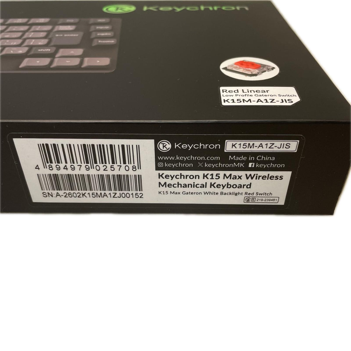 K15 Wireless Mechanical Keyboard K15M-A1Z-JIS KEYCHRON PC周辺機器