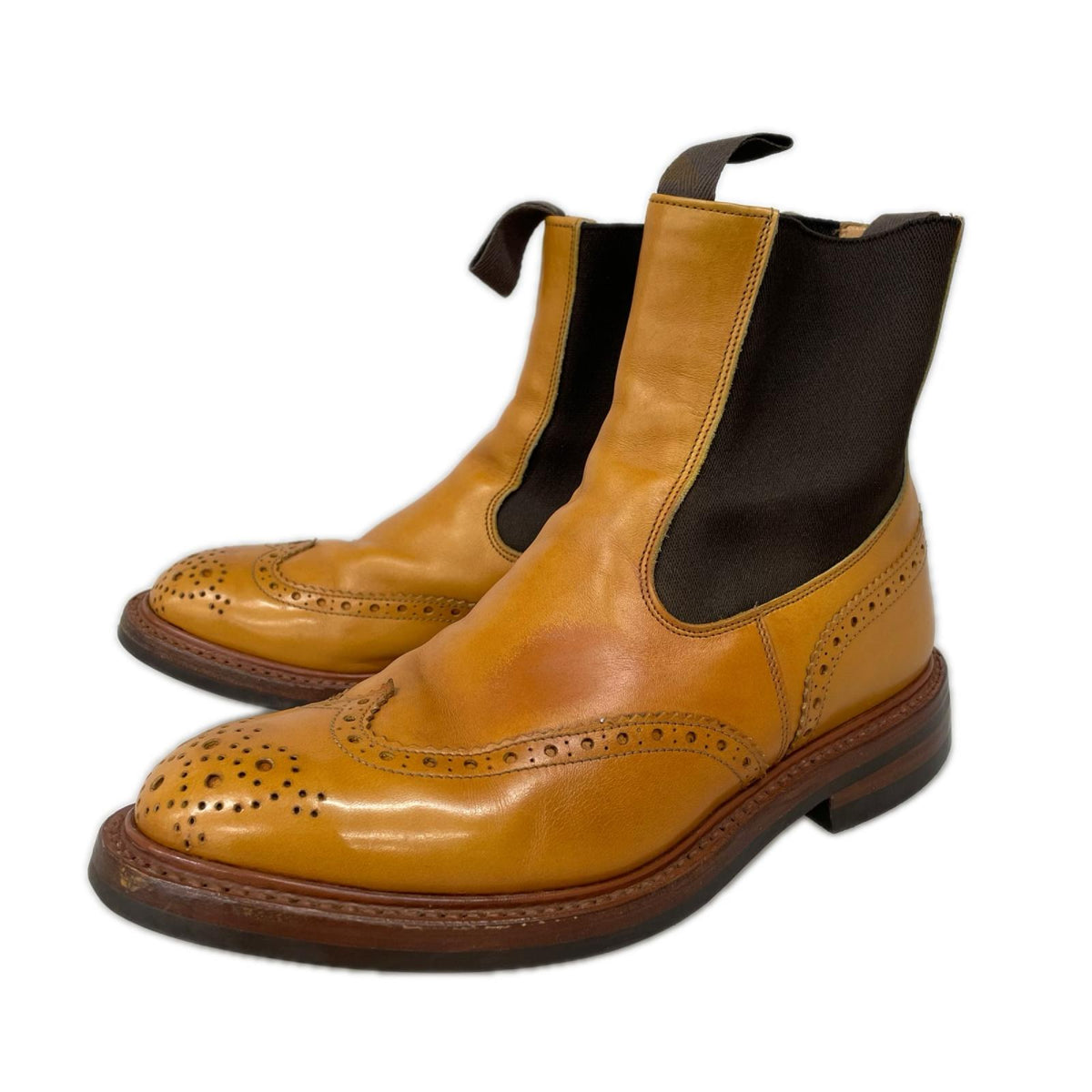 ブーツ Tricker's M2754 HENRY 1001 BURNISHED ウイングチップ サイドゴアブーツ ブラウン