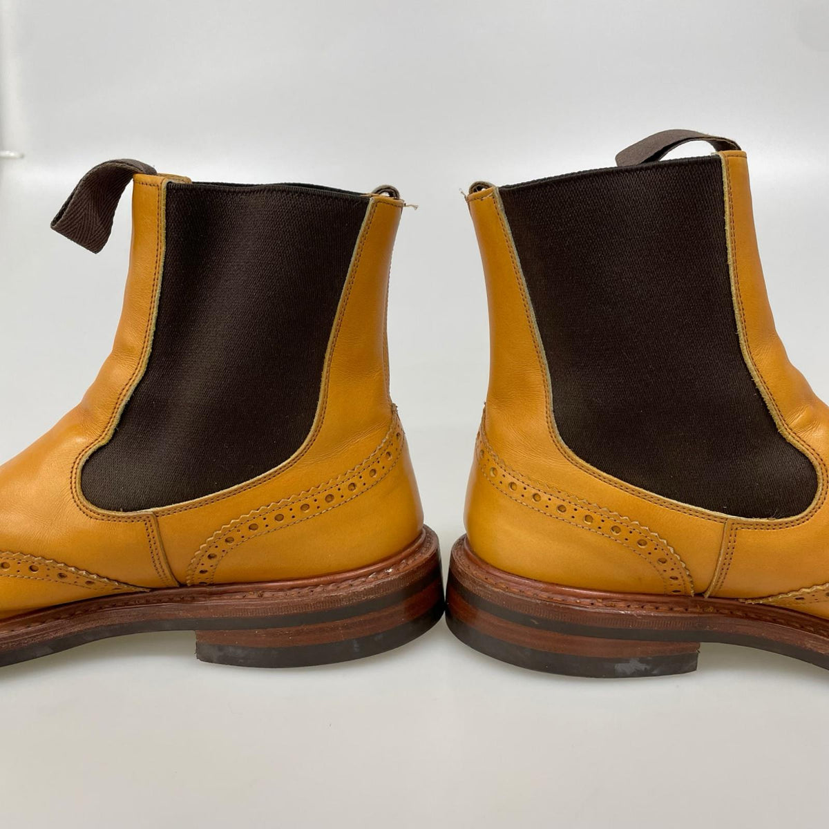 ブーツ Tricker's M2754 HENRY 1001 BURNISHED ウイングチップ サイドゴアブーツ ブラウン