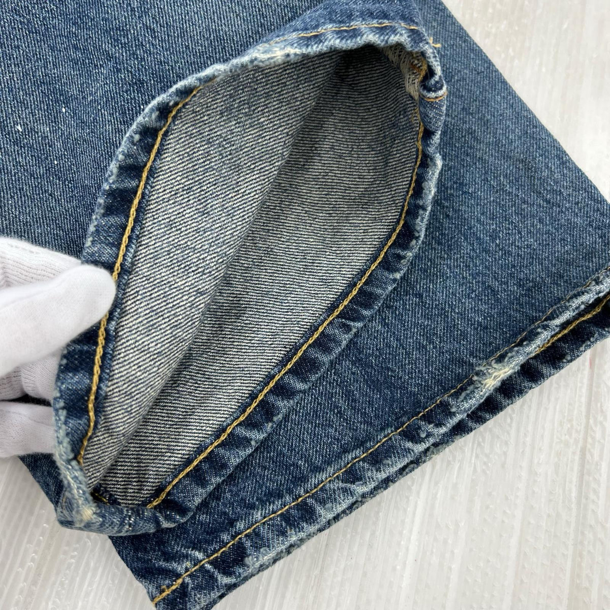 デニムパンツ ペイント加工 ストレートデニムパンツ インディゴ 31 ネイビー