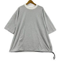 半袖Tシャツ ドローコードボーダーS/Sカットソー ホワイト フリー