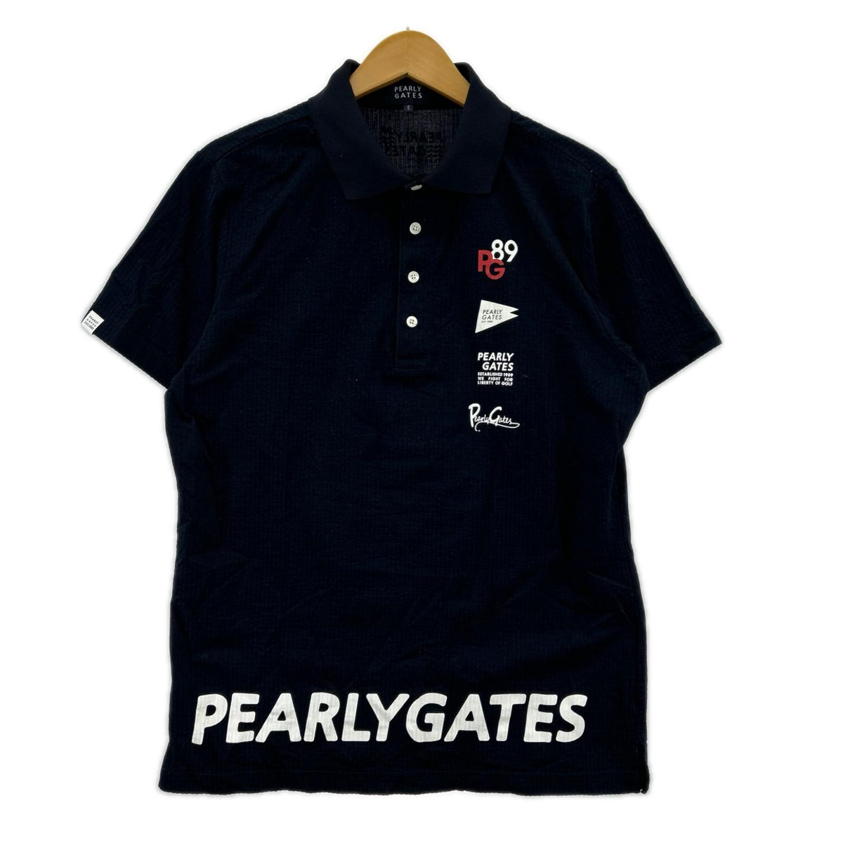 ポロシャツ PEARLY GATES プリント ポロシャツ ネイビー 5 5 ネイビー