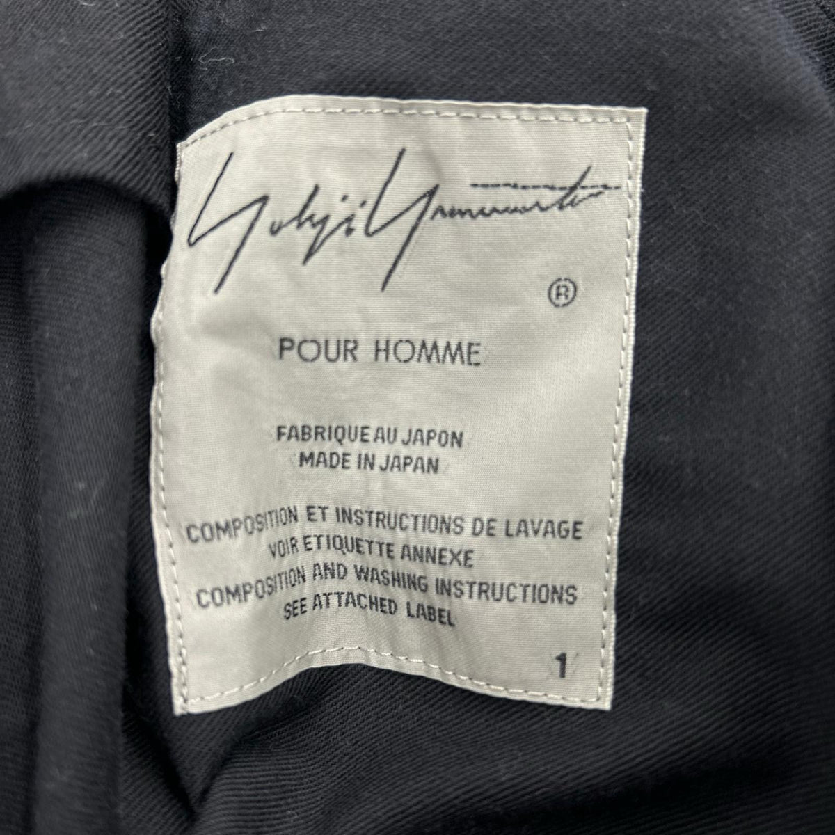 テーラードジャケット Yohji Yamamoto POUR HOMME コットンテーラードジャケット 1 ブラック