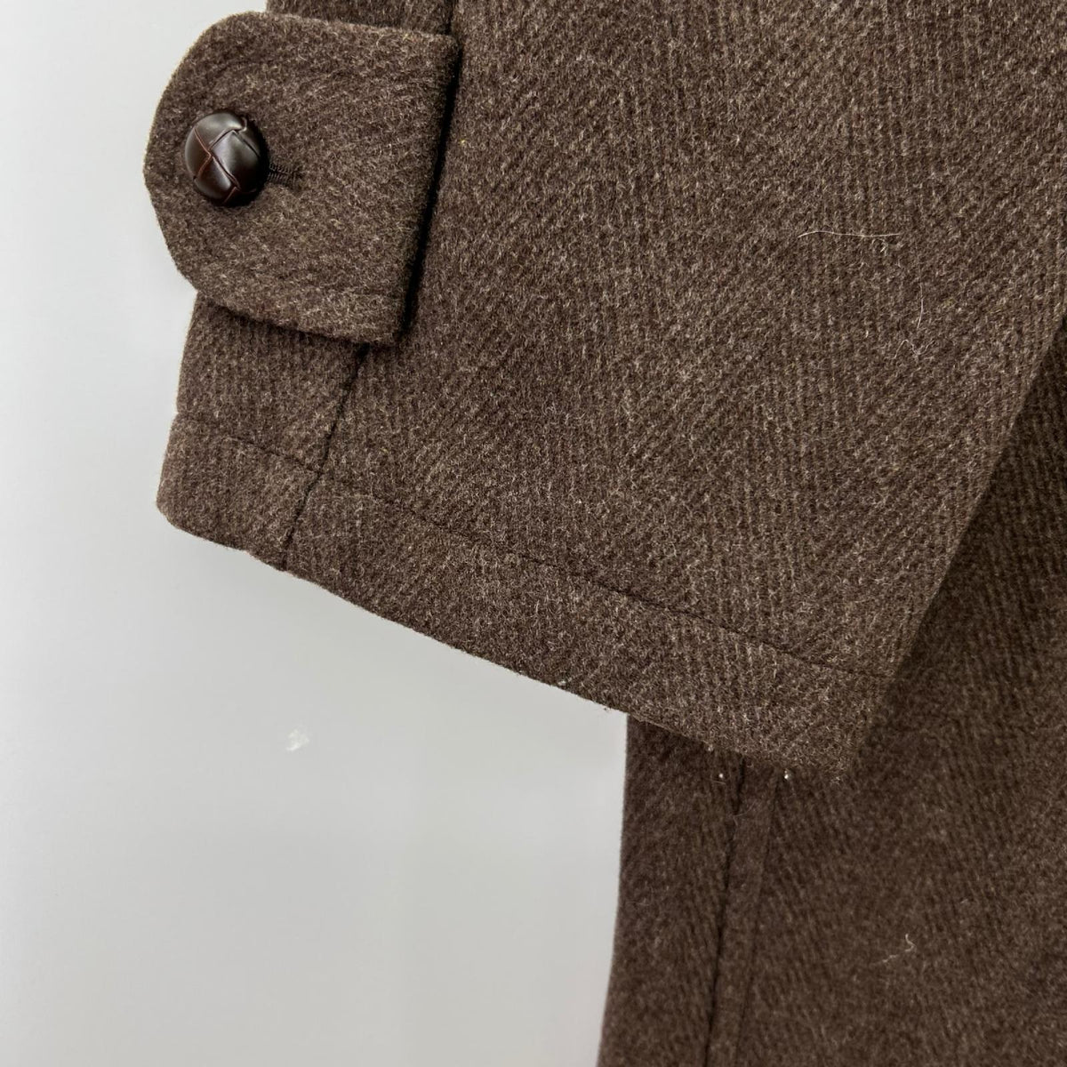 その他アウター 90s ヘリンボーン織 ダッフルコート BRW L L ブラウン