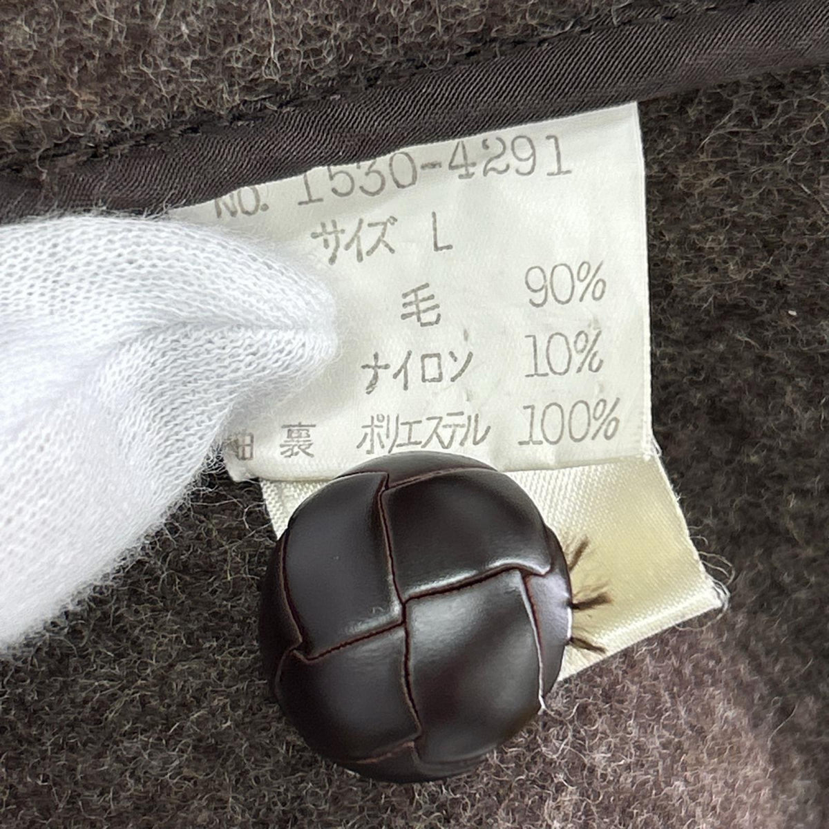 その他アウター 90s ヘリンボーン織 ダッフルコート BRW L L ブラウン