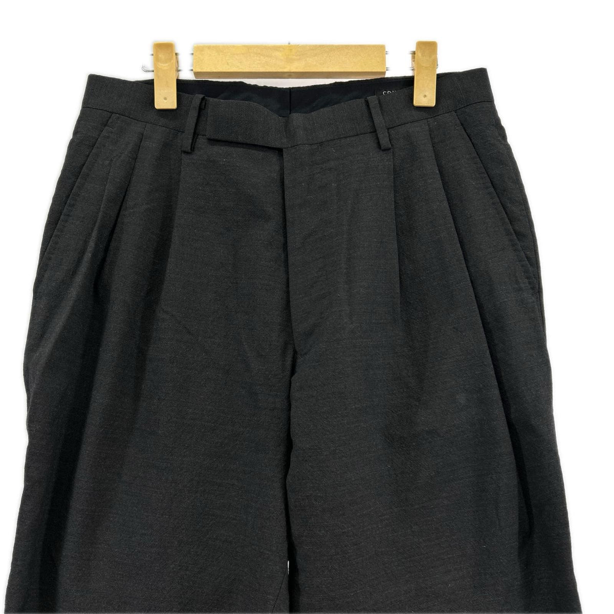 パンツ ウール2タックパンツ BLK 1 ブラック