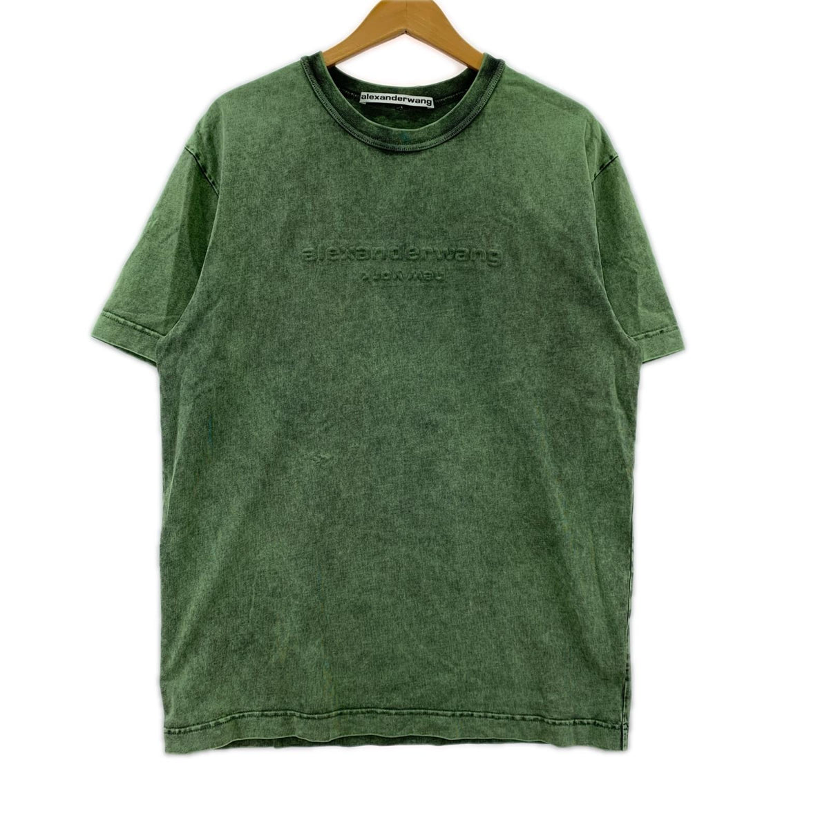 半袖Tシャツ オーバーダイ ロゴ Tシャツ 緑 (S) S グリーン