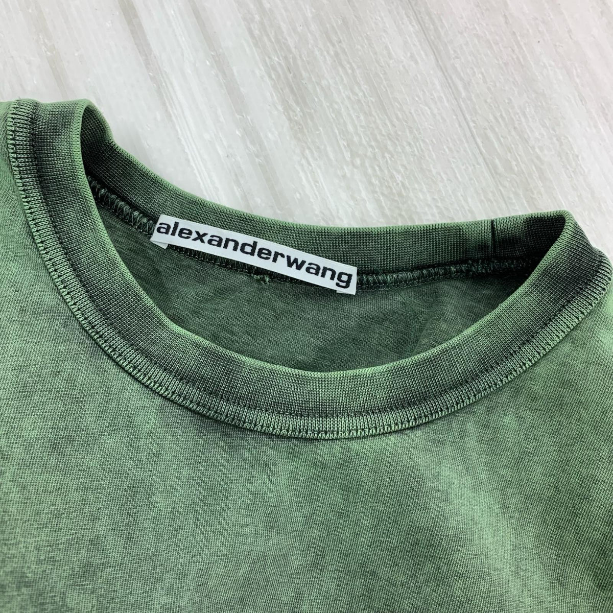 半袖Tシャツ オーバーダイ ロゴ Tシャツ 緑 (S) S グリーン
