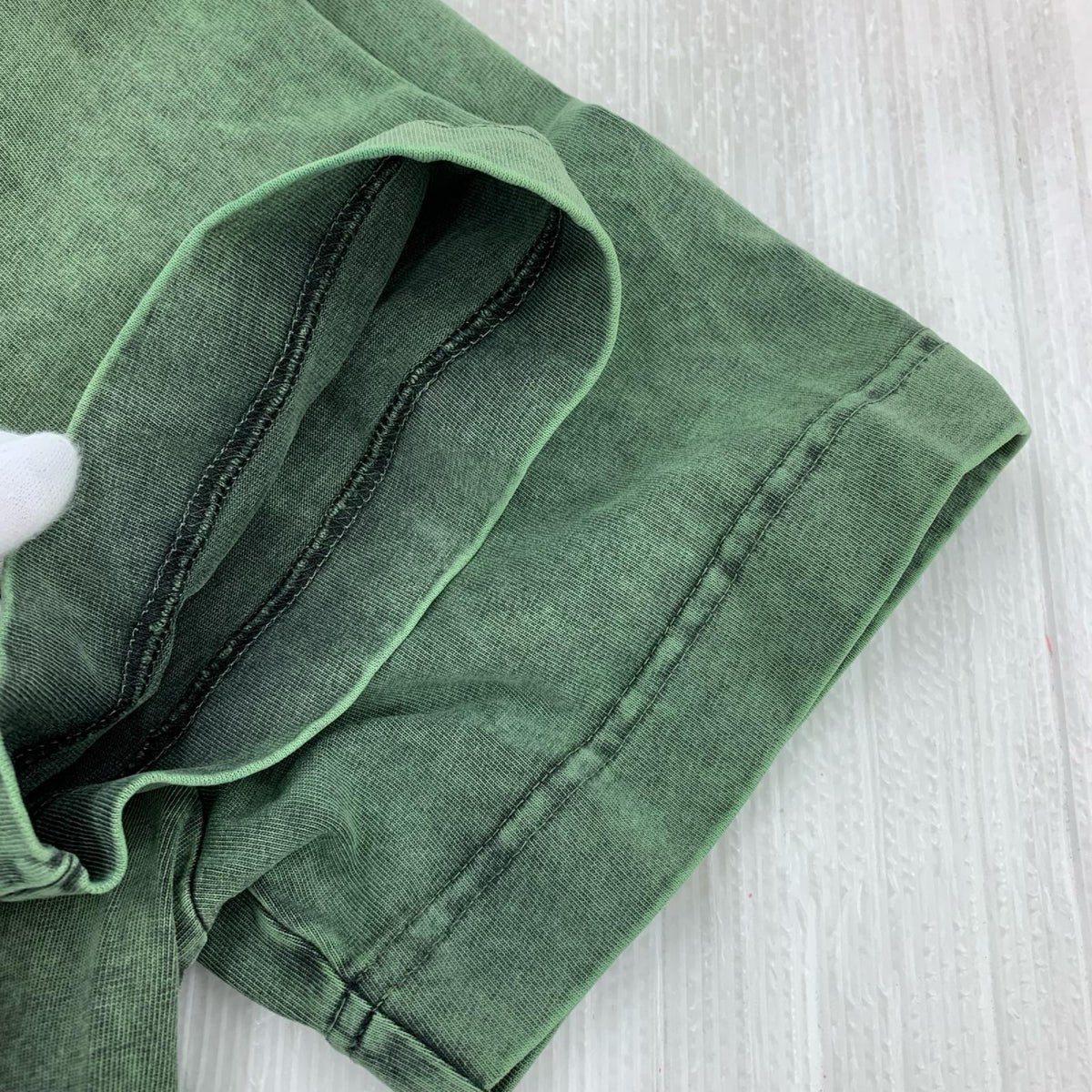 半袖Tシャツ オーバーダイ ロゴ Tシャツ 緑 (S) S グリーン