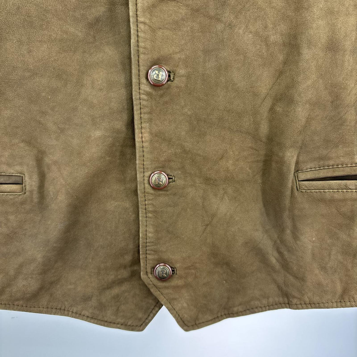 長袖シャツ ラムレザー RASCHER KHK 29 ブラウン